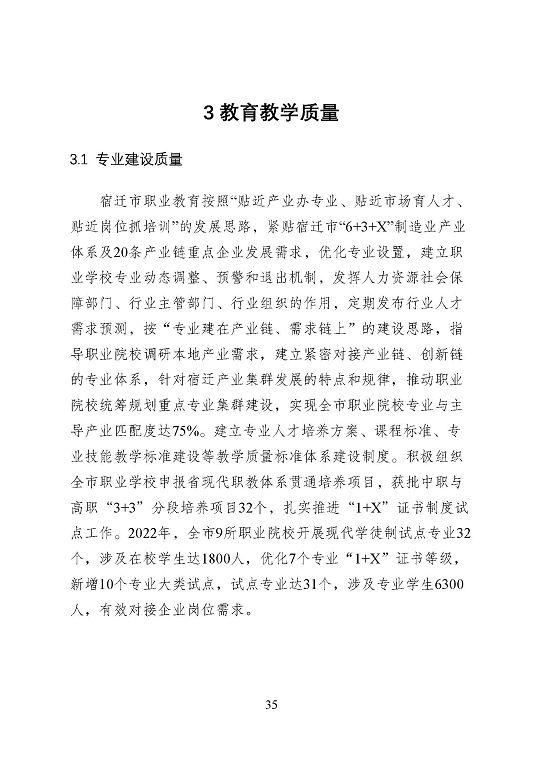 宿遷市中等職業(yè)教育質(zhì)量年度報告（2023年）