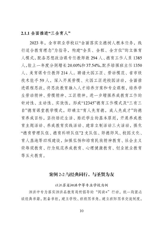 宿遷市中等職業(yè)教育質(zhì)量年度報告（2023年度）