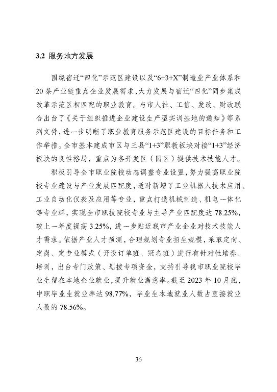 宿遷市中等職業(yè)教育質(zhì)量年度報告（2023年度）