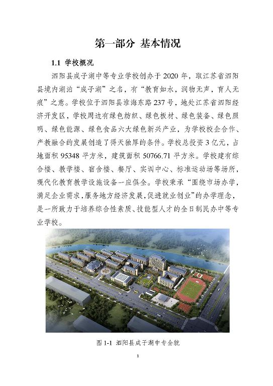 泗陽縣成子湖中等專業(yè)學校質量報告(2023年度)